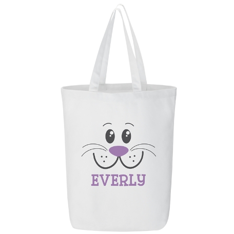 Big Bunny Faces Tote Bag - Purple