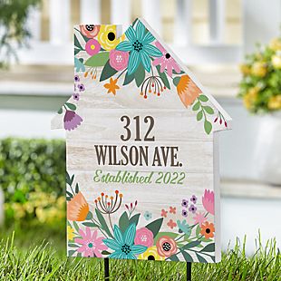 Blooming Flowers Outdoor House Sign
