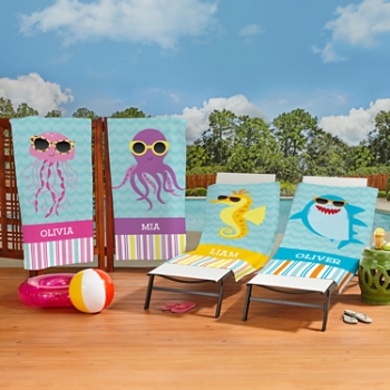 Stylish Shades Personalized Beach Towel