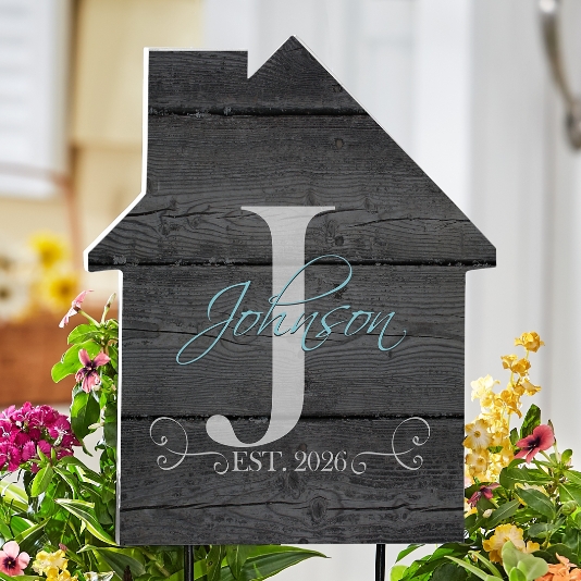 Family Initial & Name Outdoor House Sign