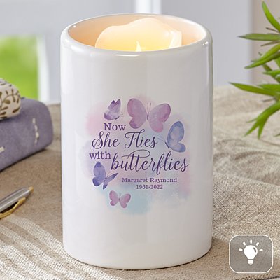 Butterfly Wings Memorial LED Votive Personalized Candle