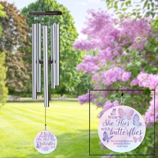 Flies With Butterflies Sympathy 76 cm Wind Chime