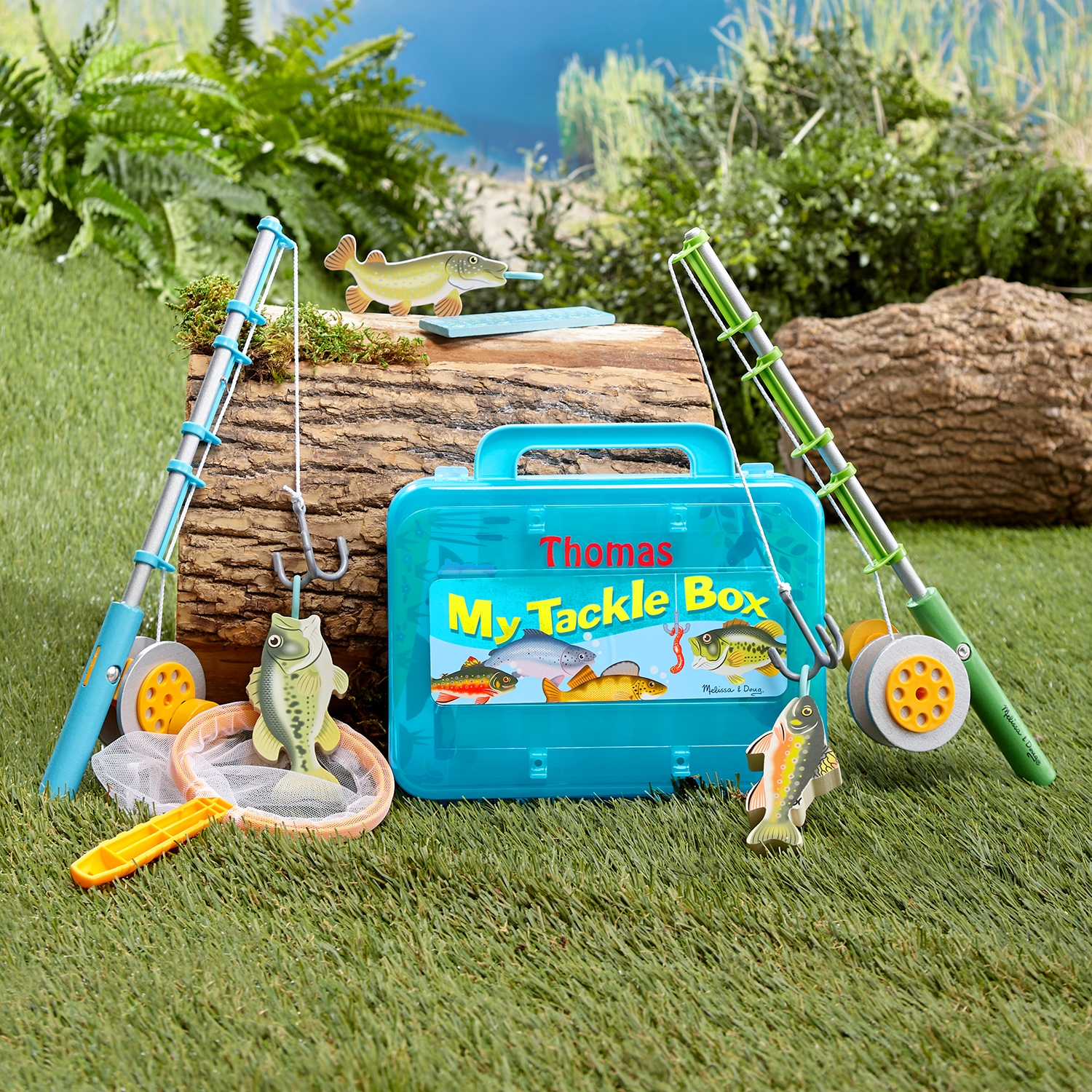 Melissa & Doug® Fishing Gear & Tackle Box Personalized Play Set