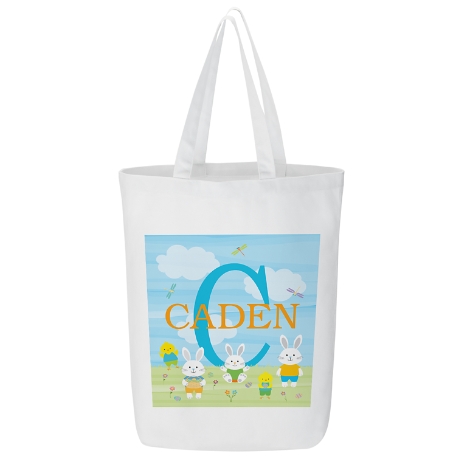 My Own Bunny Name Tote Bag - Blue