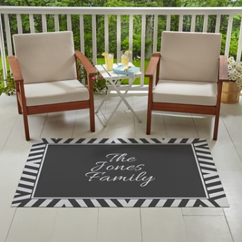 Striped Border Oversized Mat