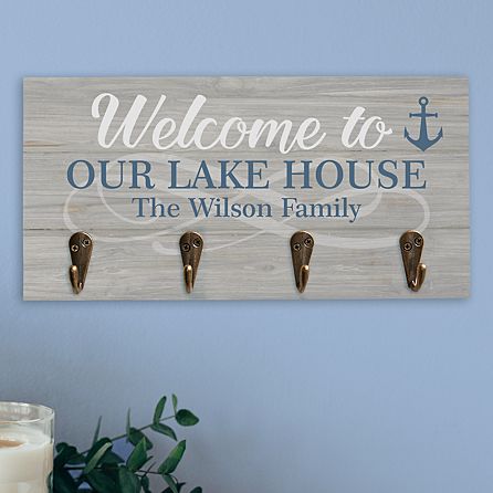 Welcome To Our Special Place Keyhook, Family Coat Rack Board And Brush