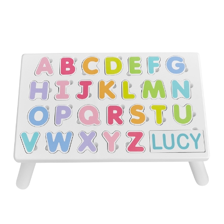 ABC Puzzle Step Stool - Pastel - Name