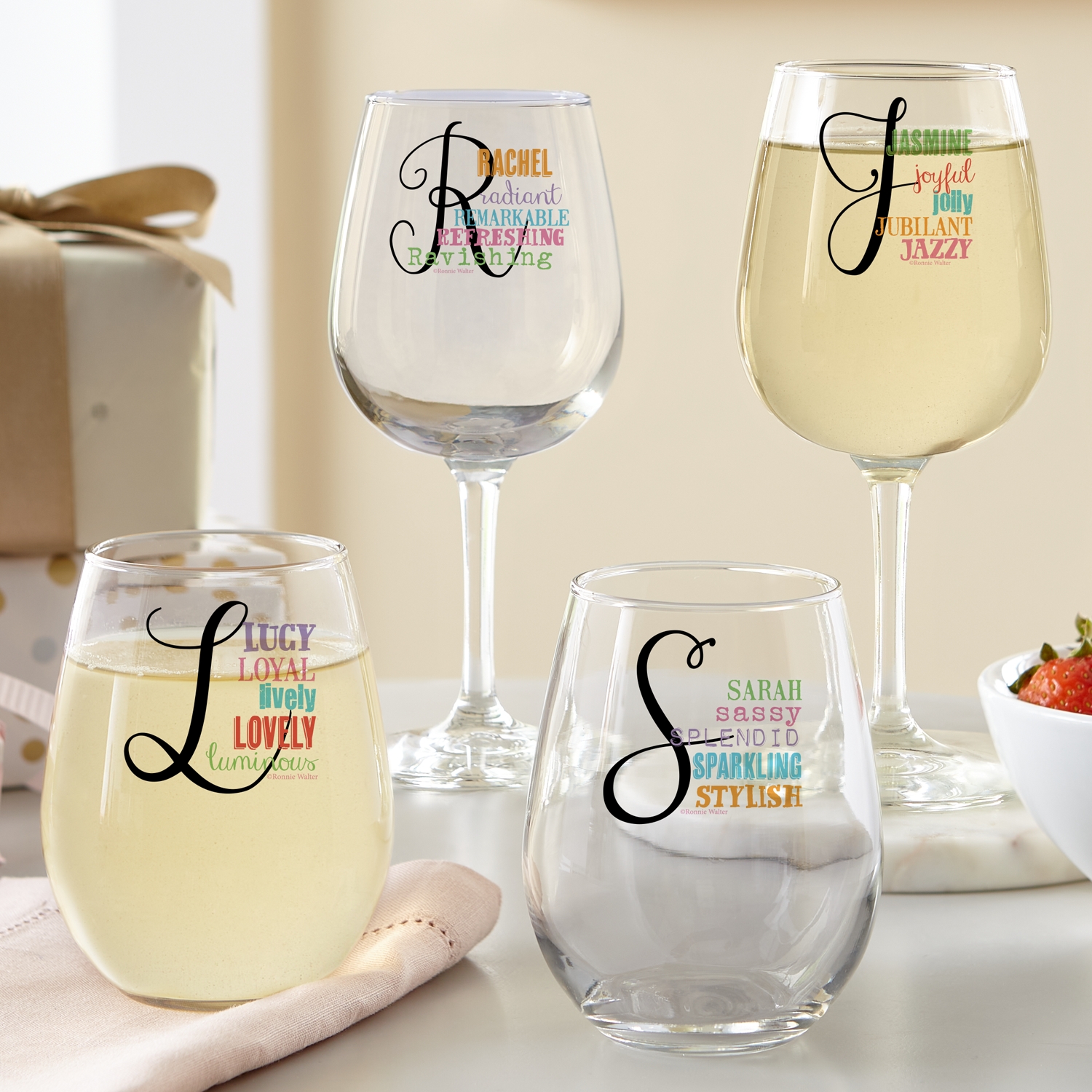 Lucy Stemless Wine Glasses