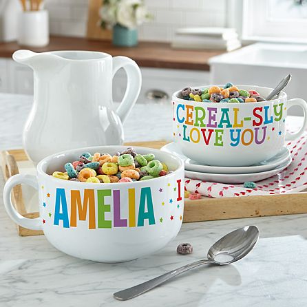 Hand painted Personalised Cereal Eating Champion Bowl Custom Any Name 