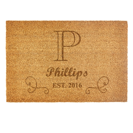 Family Initial & Name Coir Doormat - 24x36