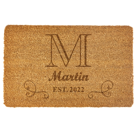 Family Initial & Name Coir Doormat - 17x27