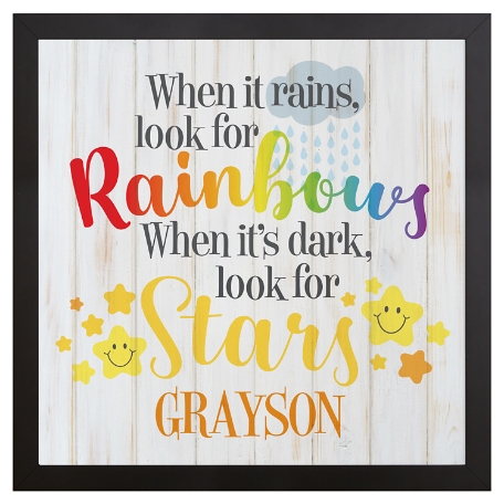 Look For Rainbows Framed Canvas - 16x16