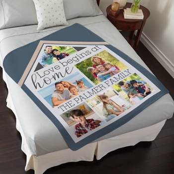 Love Begins At Home Photo Plush Blanket