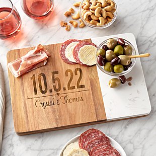 Our Perfect Day Marble & Wood Serving Board
