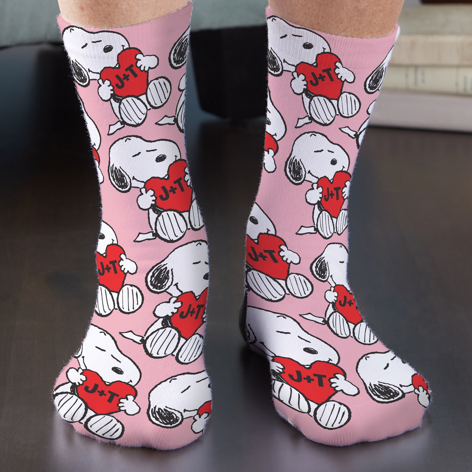 PEANUTS® Heart Initial Valentine Socks