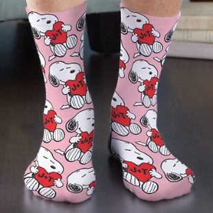 PEANUTS® Heart Initial Valentine Socks