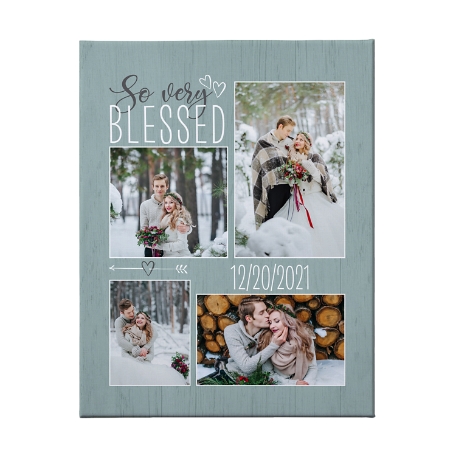 So Very Blessed Photo Canvas - Aqua - 18X24 - Unframed