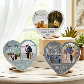 So Very Blessed Photo Wood Heart
