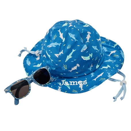 Stephen Joseph® Fun In The Sun Hat & Sunglasses Set-Shark