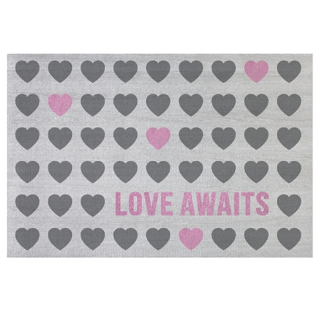 Welcome Hearts Doormat - 24x36 - Pink
