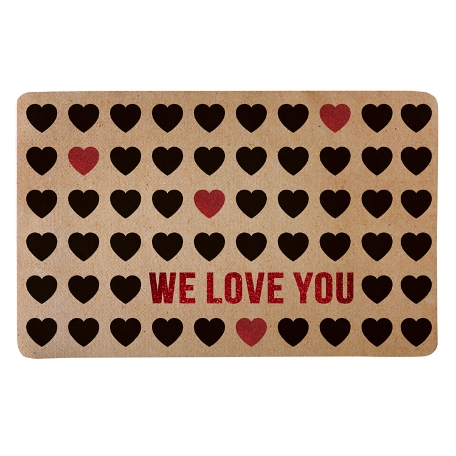 Welcome Hearts Doormat - 17x27 -Red