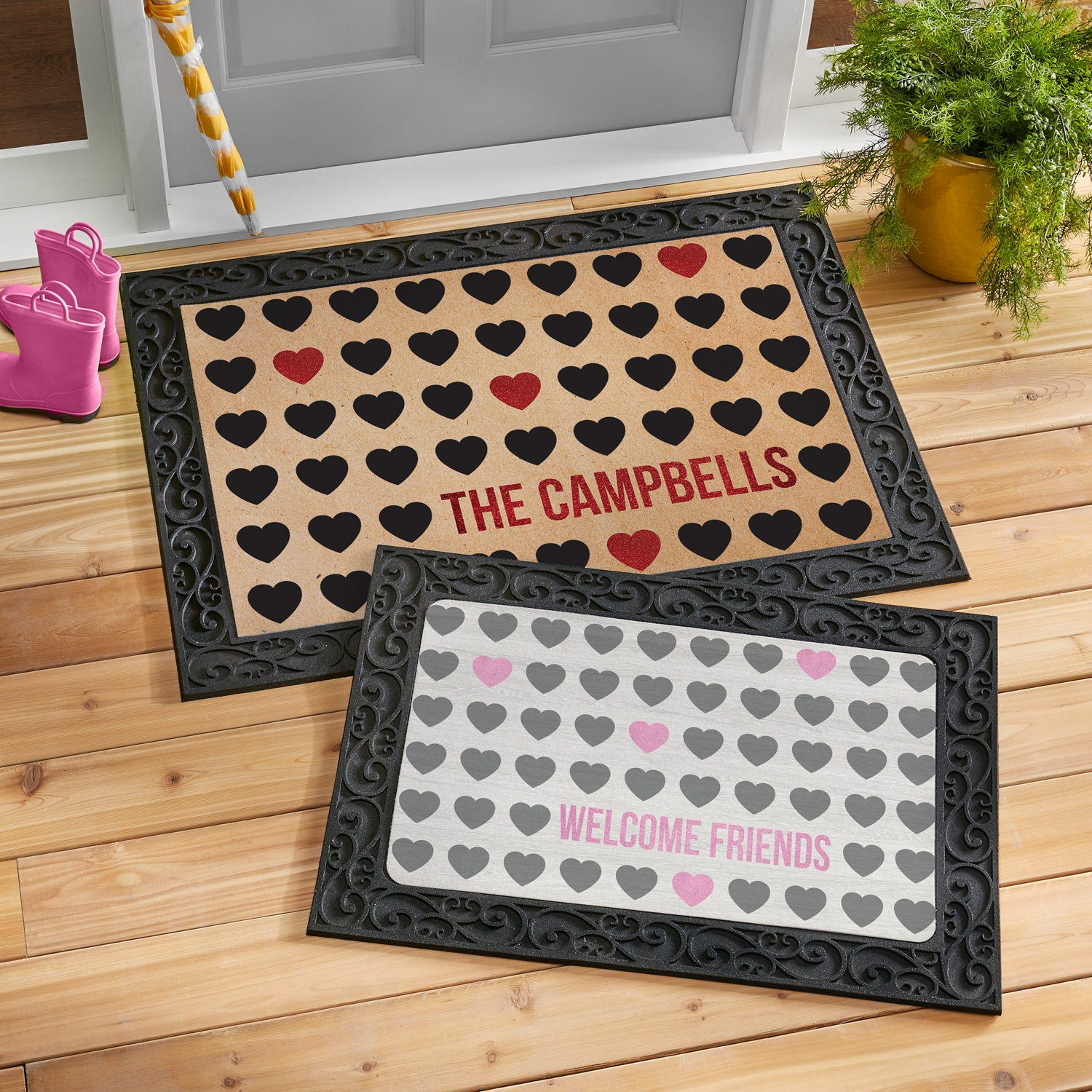 Welcome Hearts Doormat