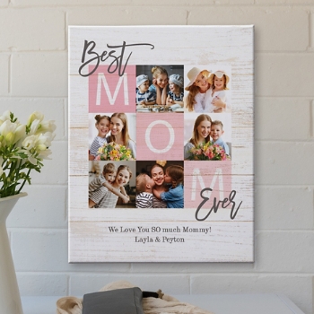 Top Mom Ever Personalized Photo Tile Canvas