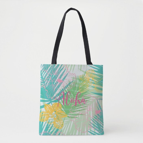 Tropical Palm Tote Bag - Teal