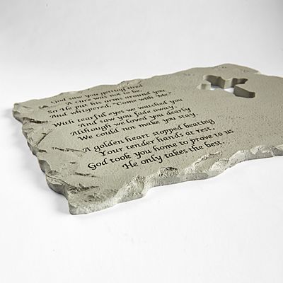Ange angelot lettres tombe plaque memorial verset stone rock sentiment tombeau