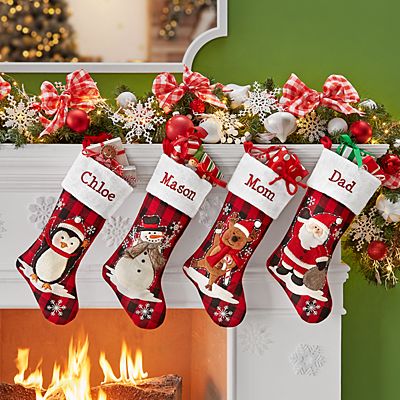 Personalised family Christmas xmas stocking set your initials mummy daddy kids 