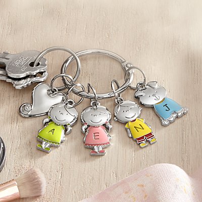 Loving Hearts Character Personalized Charm Keychain