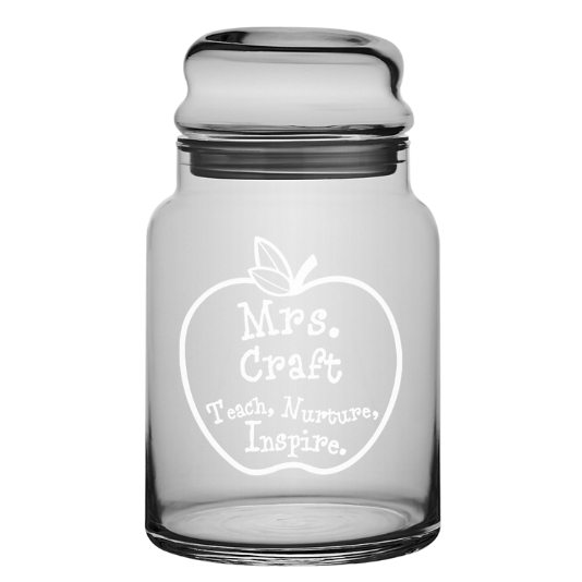 Personalized Engraved Lucite Cookie Jar with Air Tight Cover