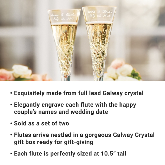 Galway European Crystal® Romance Toasting Flutes