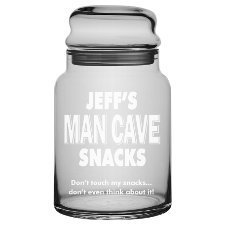 Man Cave Glass Treat Jar w/out Candy