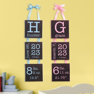 Birth Info Hanging Mini Canvas