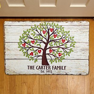Family Tree of Hearts Doormat-17x27