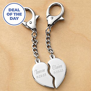 His & Hers Split Heart Keychain Set