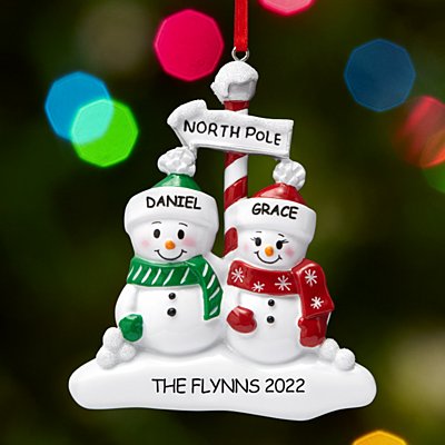 North Pole Family Couple Ornament