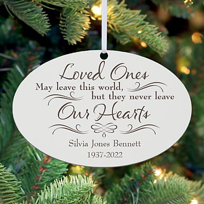 Never Leave Our Hearts Oval Bauble