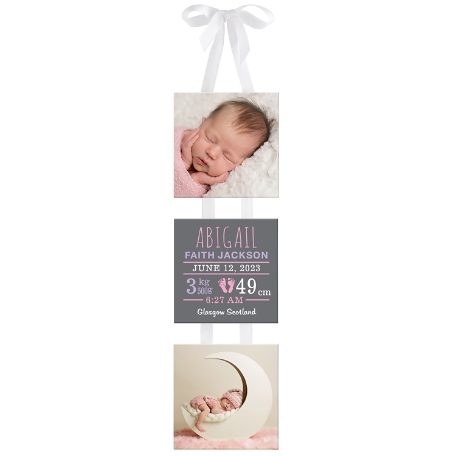 The Day We Met You Photo Canvas - Pink - Color