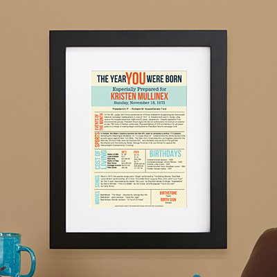 The Year You Were Born Framed Print