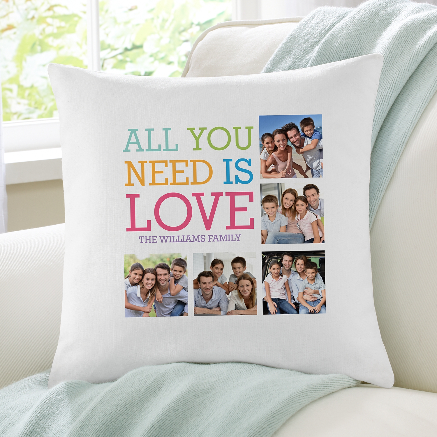 Love Photo Collage Throw Pillow