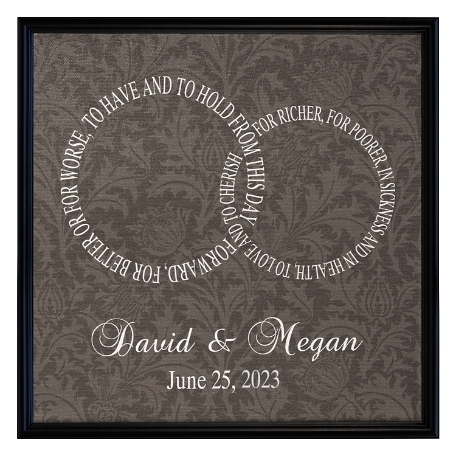 Rings of Love Wedding Canvas - 16x16 Framed
