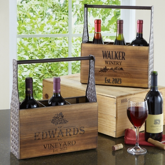 Wine Glass Caddy, Wine Caddy, Wood Wine Butler, Wine Gift, Gift