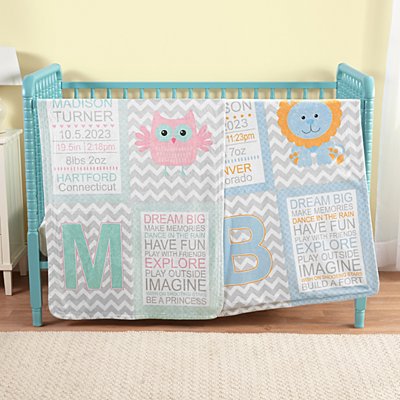Chevron Baby Personalized Details Blanket