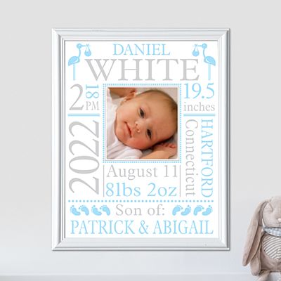 New Baby Photo Announcement Framed Print