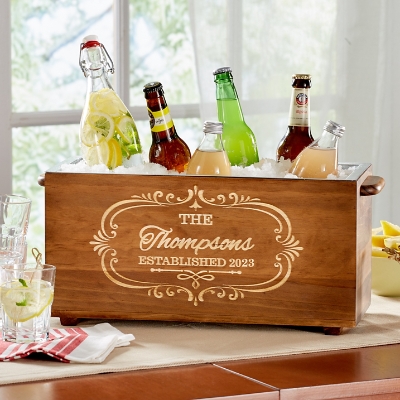 Rustic Name Personalized Wood Drink Cooler