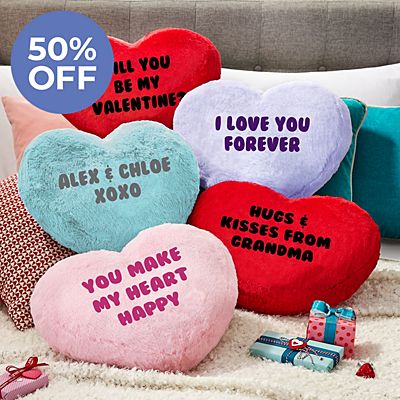 Plush Heart Message Pillow