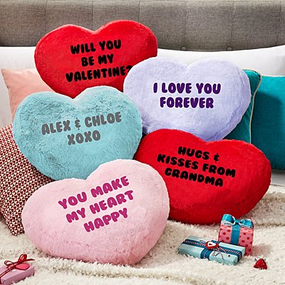 Plush Heart Message Pillow