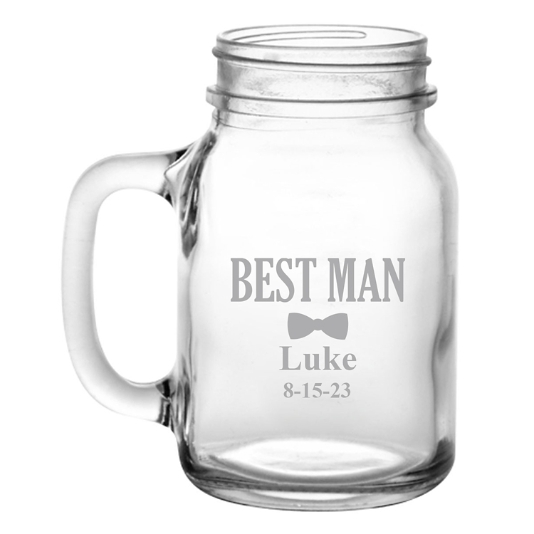 Personalized Best Man Gift Mason Jar - 16oz – Everything Decorated